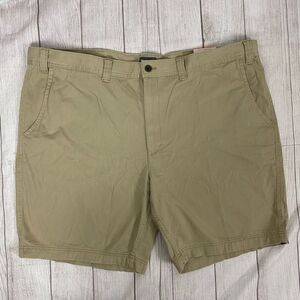St Johns Bay big & tall men 52 flat from chino shorts cotton blend tan